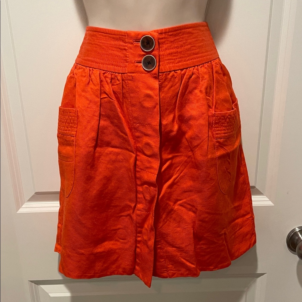 J. Crew Orange A-Line Skirt Sz 4